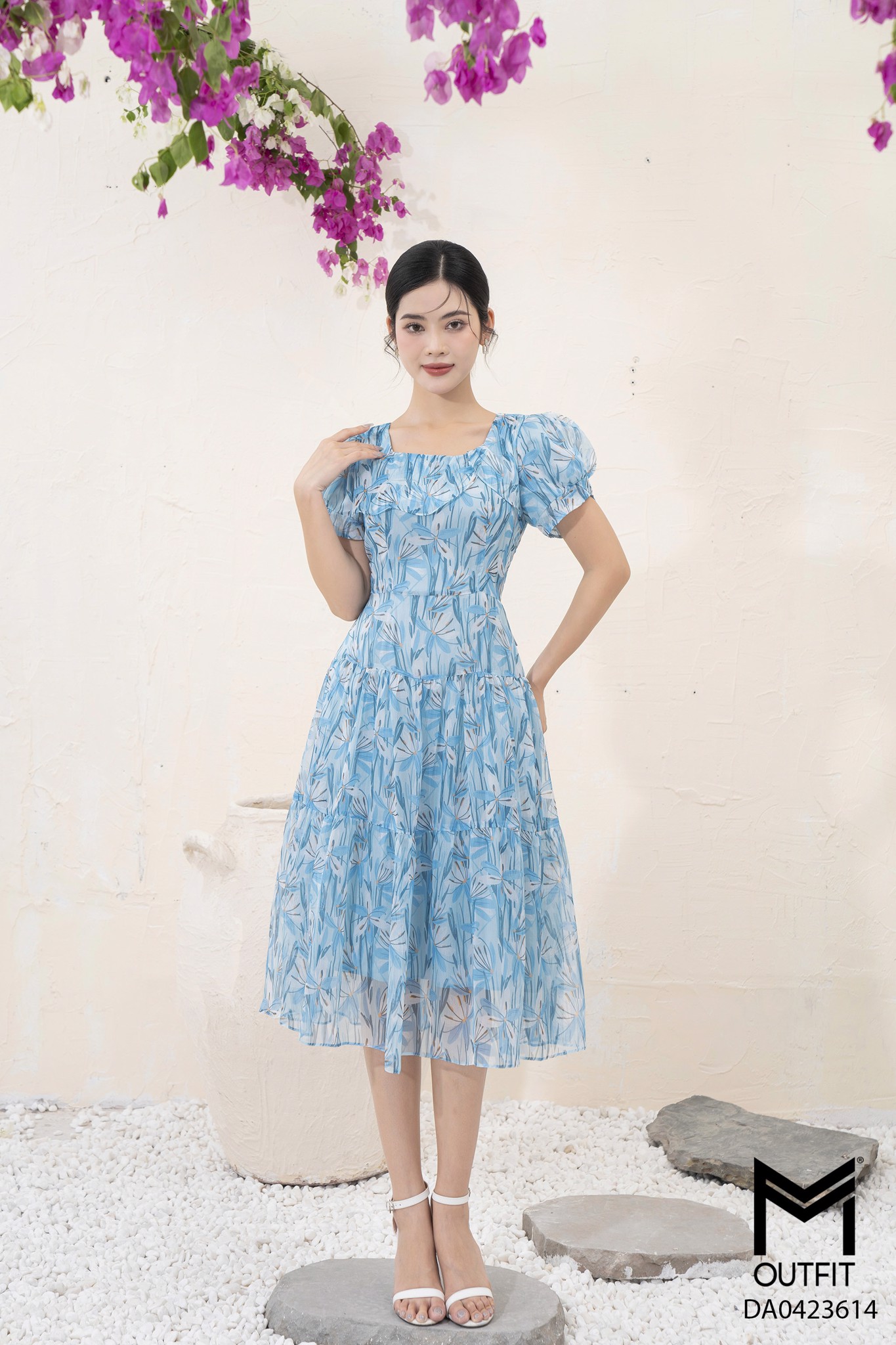 Đầm dáng xòe, tà bong, tùng nhún