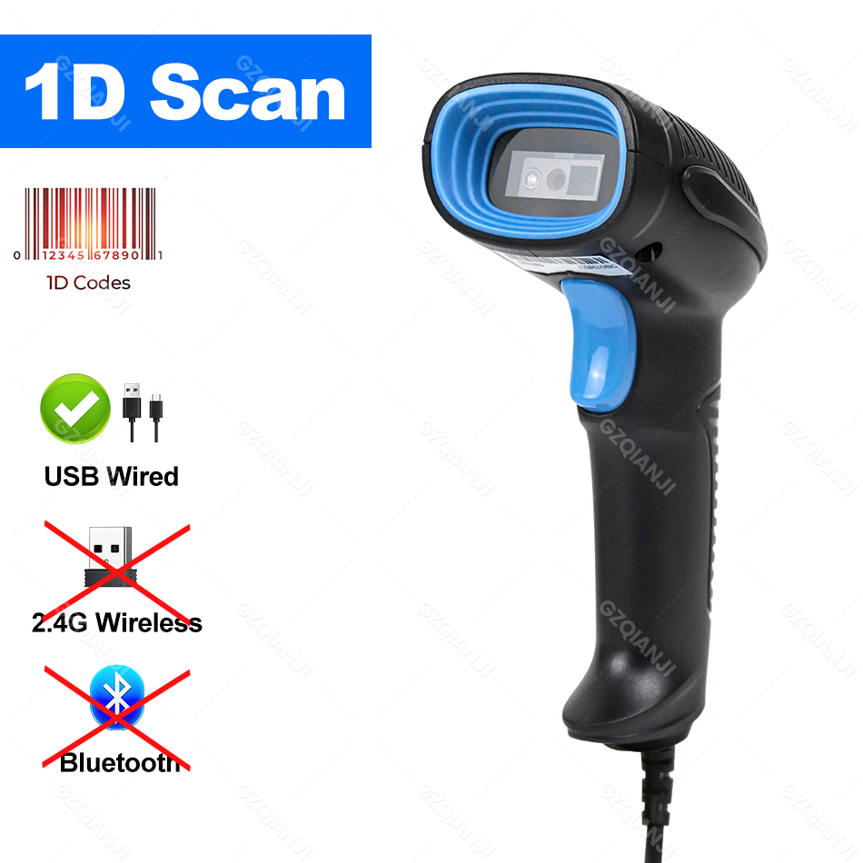 Scan Gun For Inventory USB Receiver Barcode Gun For PC Wireless 2D Barcode Scanner - Portable ...