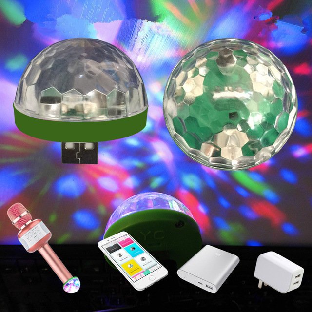 Đèn led vũ trường 7 màu cổng USB