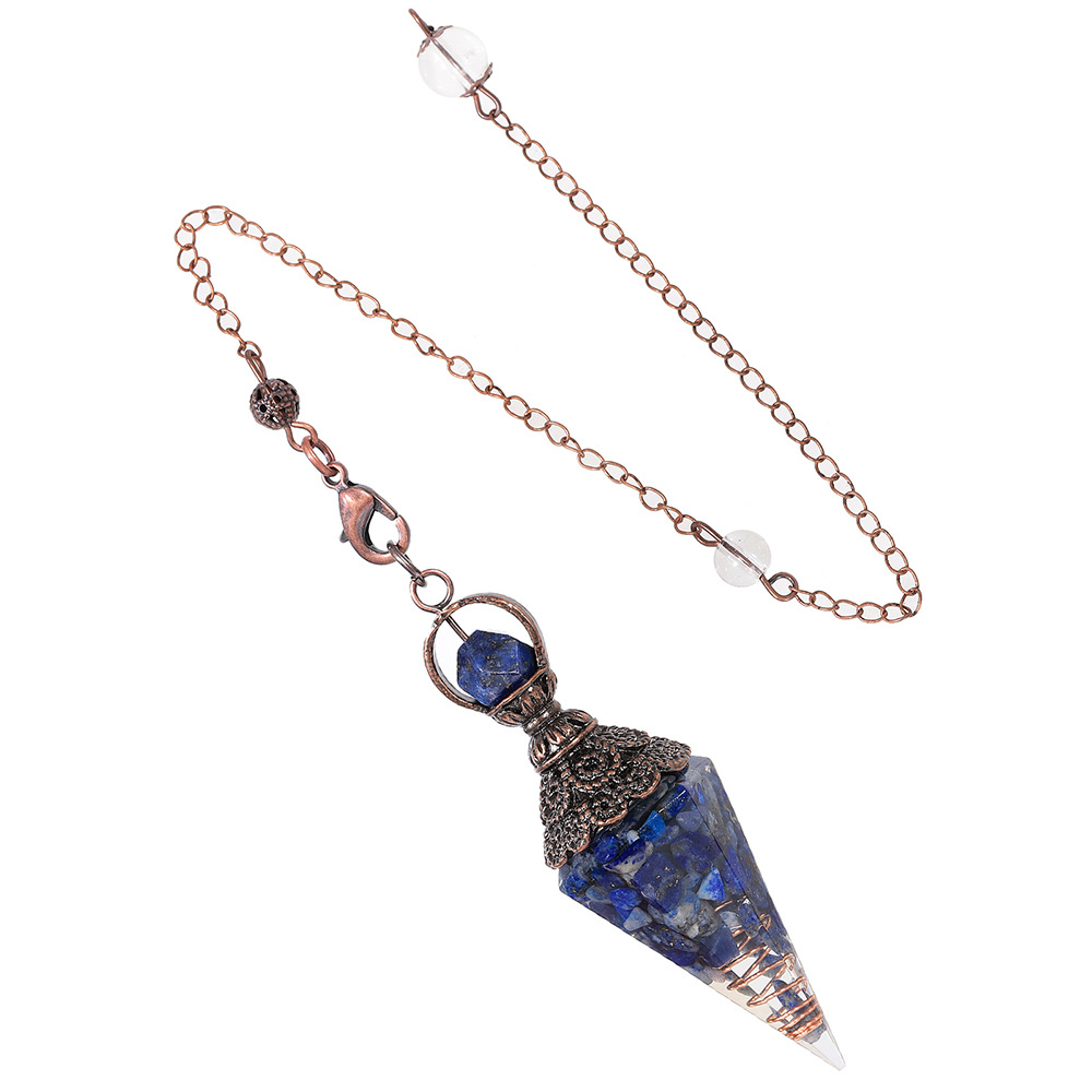Healing Pendulum Necklace Natural Stone Pendant Divination Quartz Pendant Antique Spirit Pendant Crystal Healing Pendulum