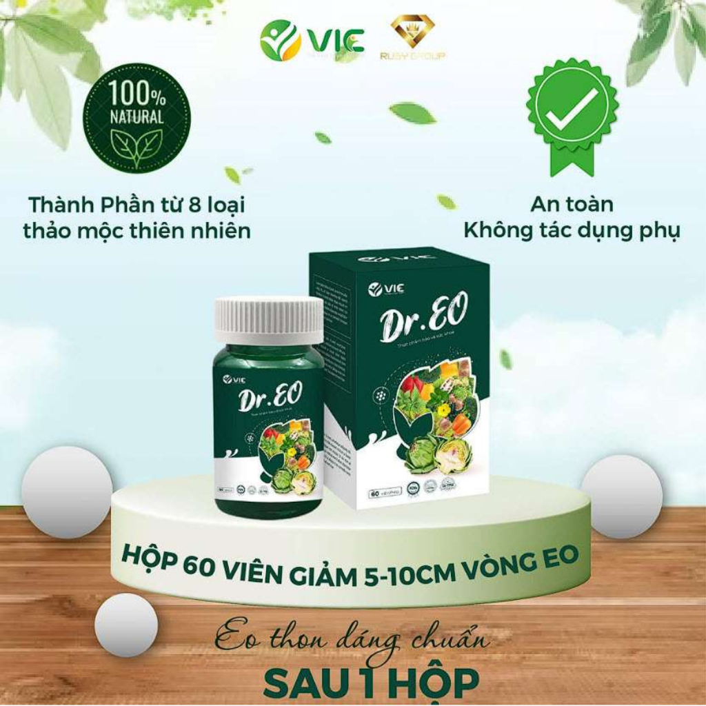 Viên uống detox Dr Eo, viên uống thảo mộc giảm cân, giảm mỡ bụng, siết eo, thải mỡ, thải độc