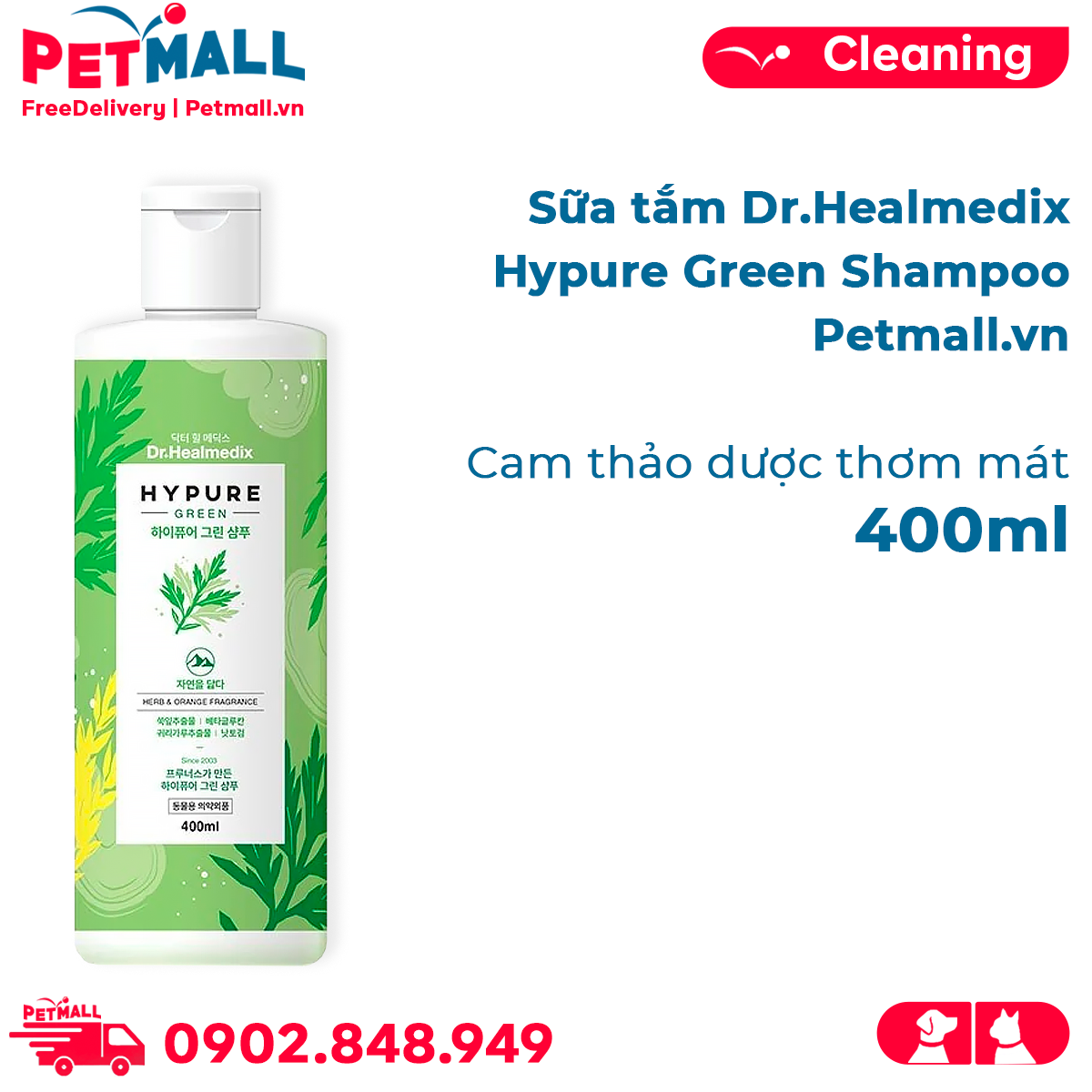 Sữa tắm Dr.Healmedix Hypure Green Shampoo 400ml thumbnail