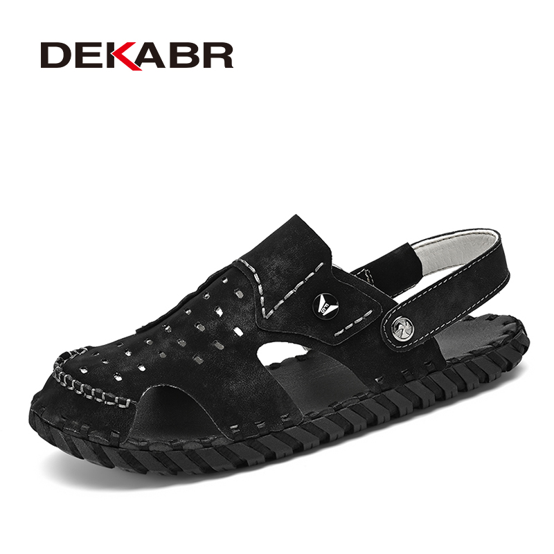 DEKABR 38-46 New Fashion Luxus Boy Pu Slippers Soft Comfortable Summer Casual Men's Sandals Shoes. 