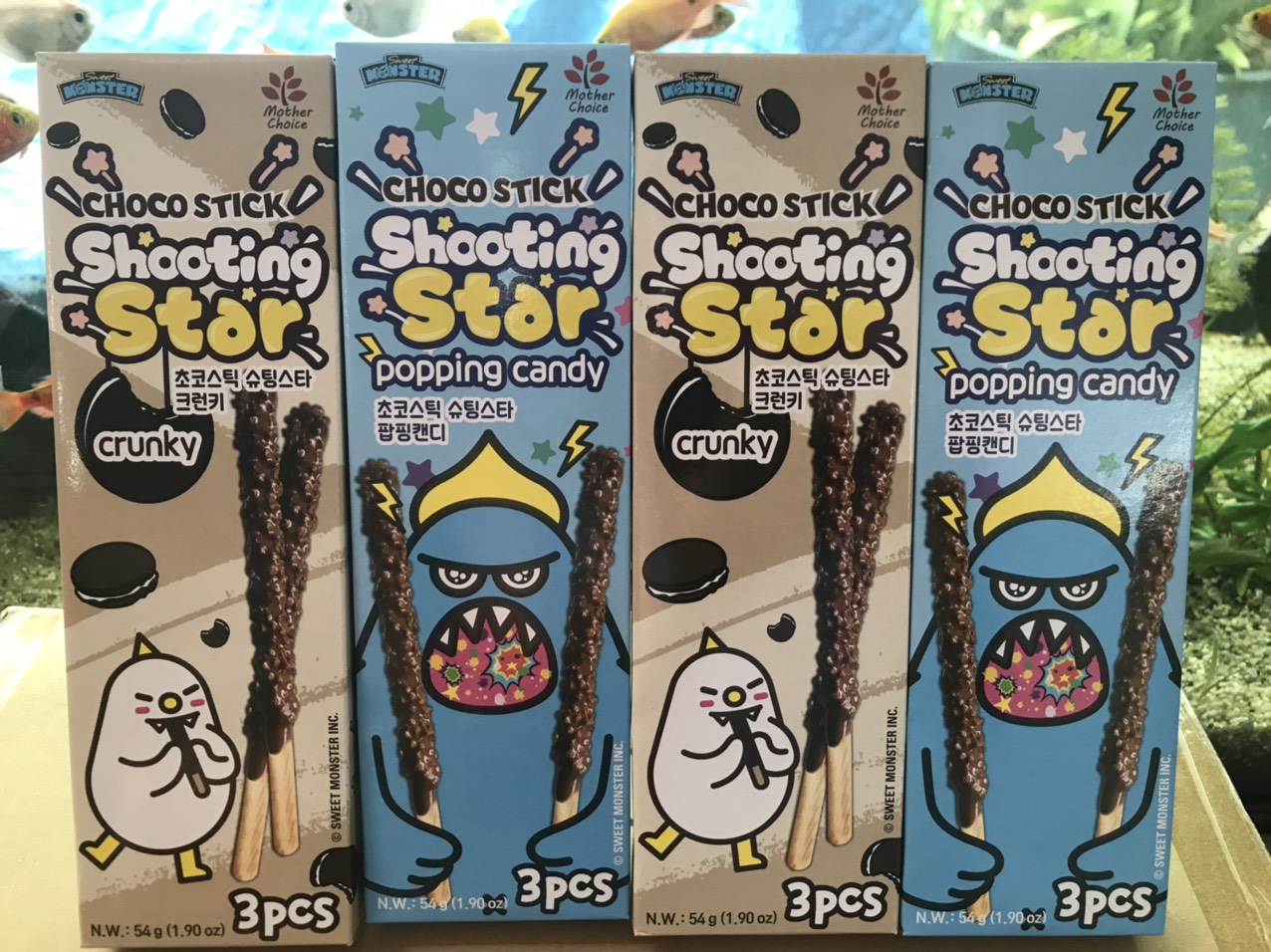 Bánh Que Hàn Quốc Choco Stick Shooting Star Popping Candy (Hộp 54g Xanh)