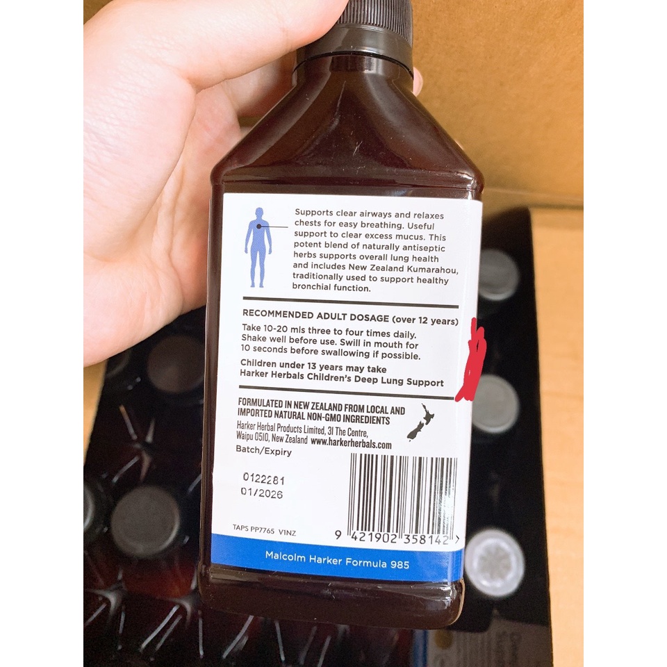 Thải Độc Phổi Bổ Phổi Cho Bé Harker Deep Lung Support 250ml