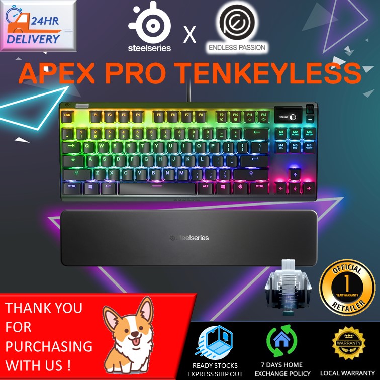 Steelseries Apex Pro Tkl Mechanical Gaming Keyboard World S Fastest Mechanical Switches Oled Smart Display Compact Form Factor Rgb Backlit 24 Hours Delivery Lazada Singapore
