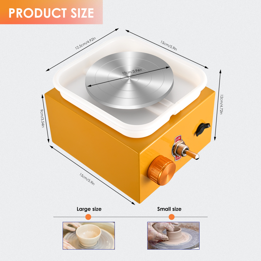 Mini Ceramic Wheel, Ceramic Wheel 6.5cm/10cm Rotary Table Mini Ceramic Machine Electric Ceramic Wheel DIY Clay Tool With Tray For Ceramic Work Ceramic Clay Art Crafts