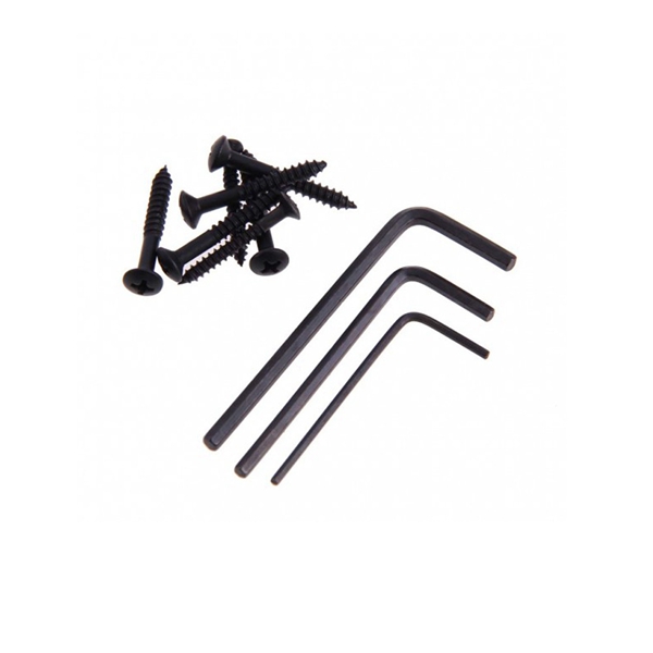 1 Set 6 String Saddle Headless Guitar Bridge Tailpiece Black for Electric Guitar Parts Replacement