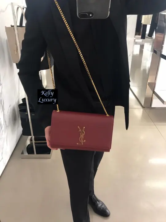 ysl kate medium in grain de poudre embossed leather