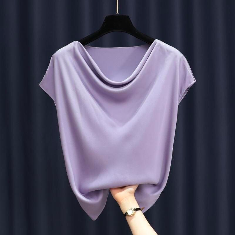 Áo lụa cổ đổ sang chảnh