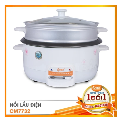 Nồi lẩu điện có xửng 3.5L  Comet CM7732