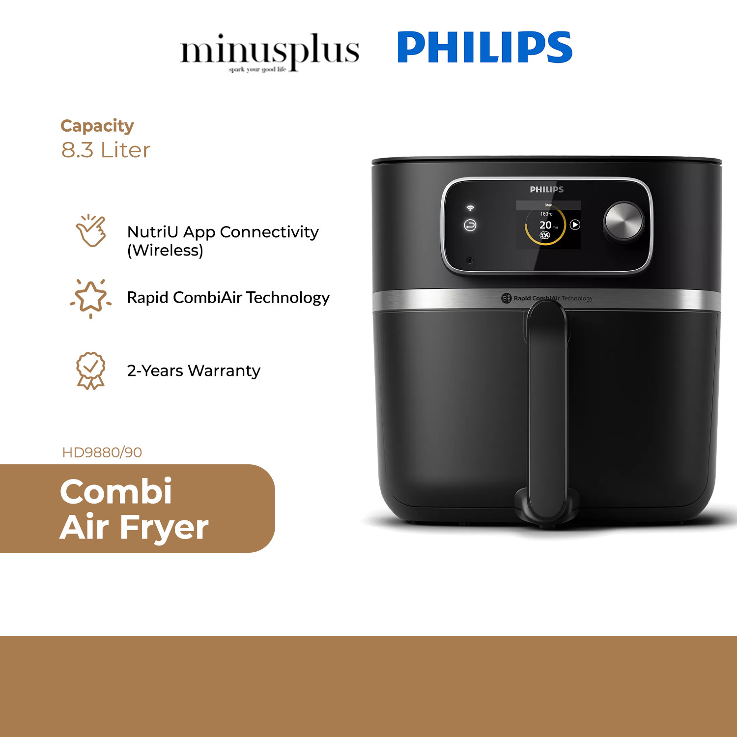 Philips Rapid CombiAir Technology Connected with NutriU app 7000 Series