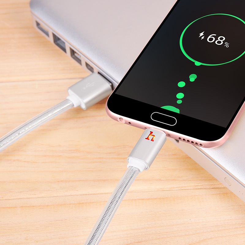 Cáp Sạc Nhanh Hoco UPL12/UPL12Plus MicroUSB - Cho Android - Có Đèn LED - BH 12 Tháng