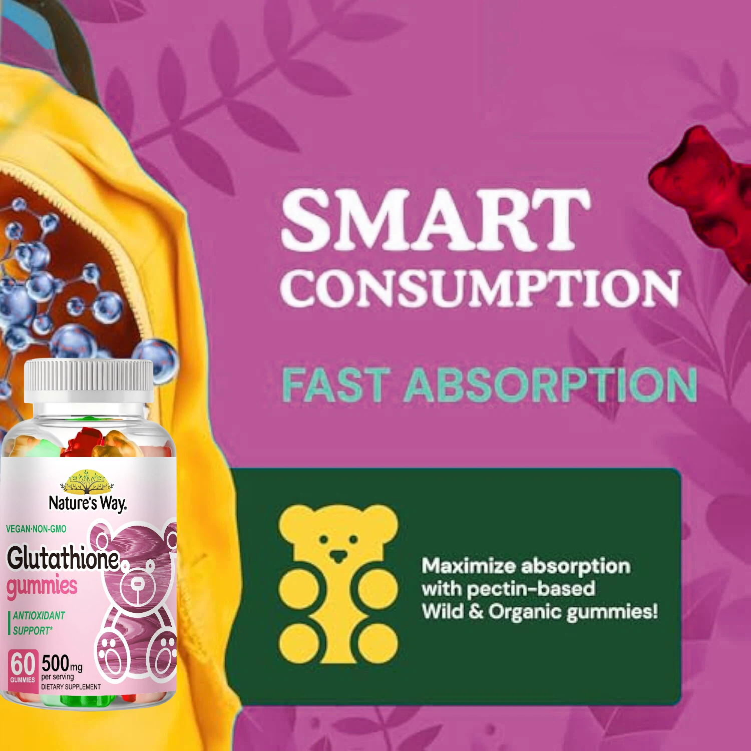 nature's way glutathione Nature's Way Glutathione Capsules 1000mg Powerful Whitening Reduce Dull  Skin Supplement Antioxidant Anti-Aging Detox Kapsul 120pcs Kapsul  Glutathione Mendukung Kesehatan Kulit dan Kuku