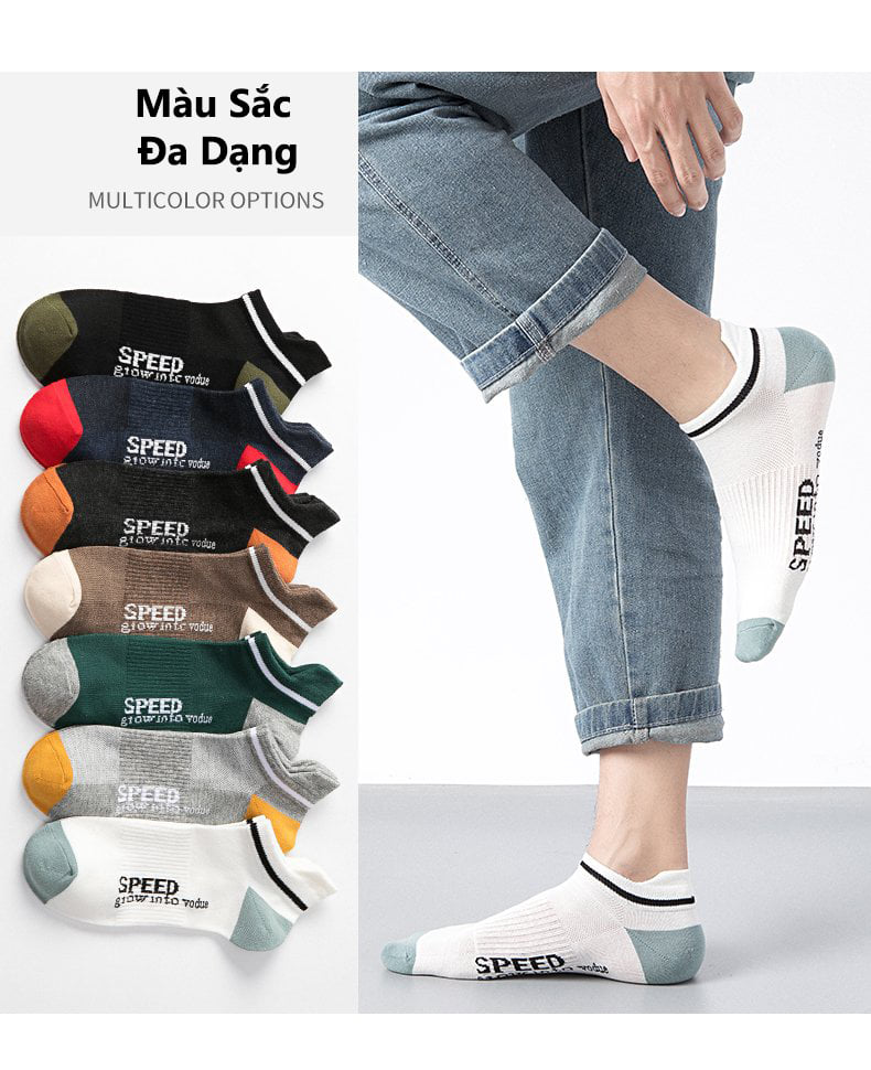 [4.4 HOÀN TIỀN 15%]Tất cổ lửng thấm mồ hôi, thoáng khí