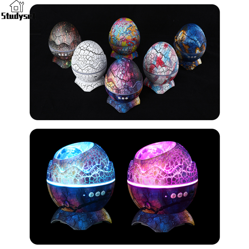 Studyset IN stock Led Dinosaur Eggs Shell Galaxy Starry Projector Bluetooth-compatible Remote Control Night Lights Children Gift