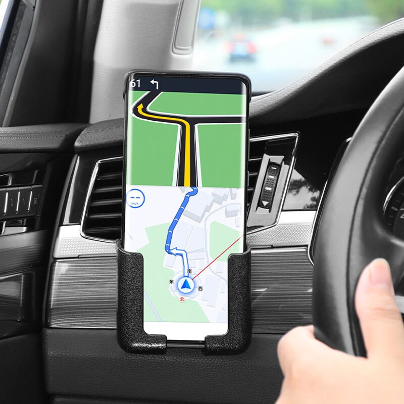 Universal Car Mobile Phone Holder Self-adhesive Mutifunctional Dashboard Mount Bracket Adjustable Width Phone Stand Auto Navigation Rack