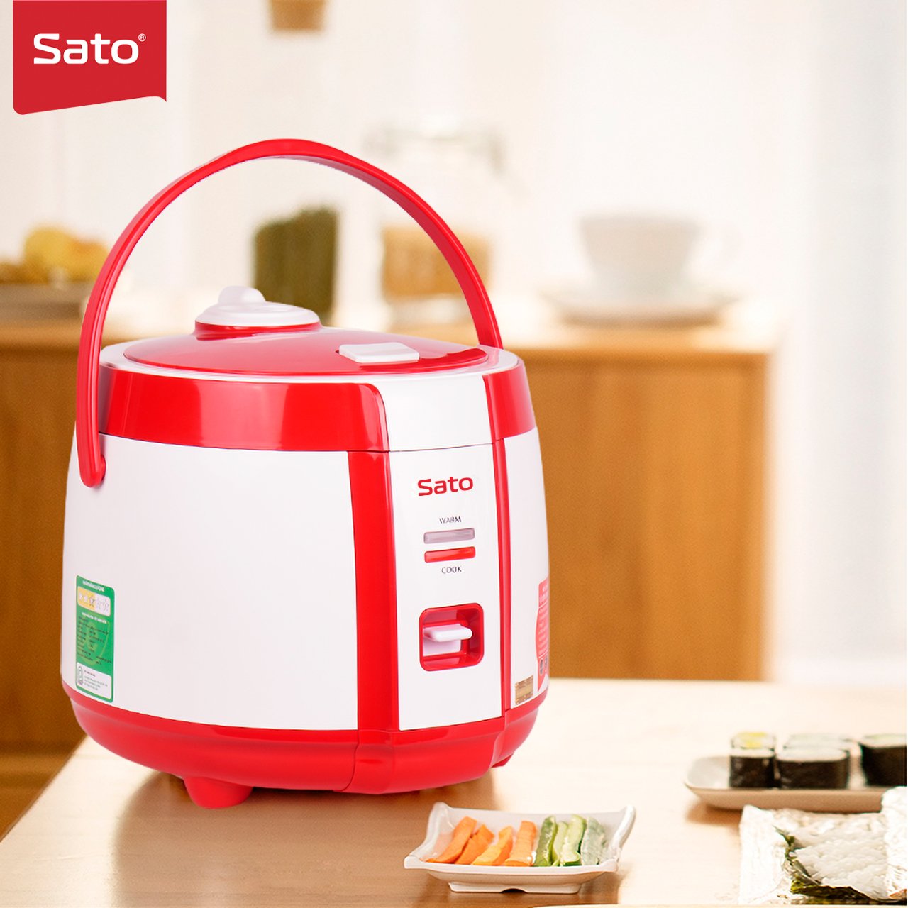 Nồi cơm điện quai xách 1.8L Sato 18F041