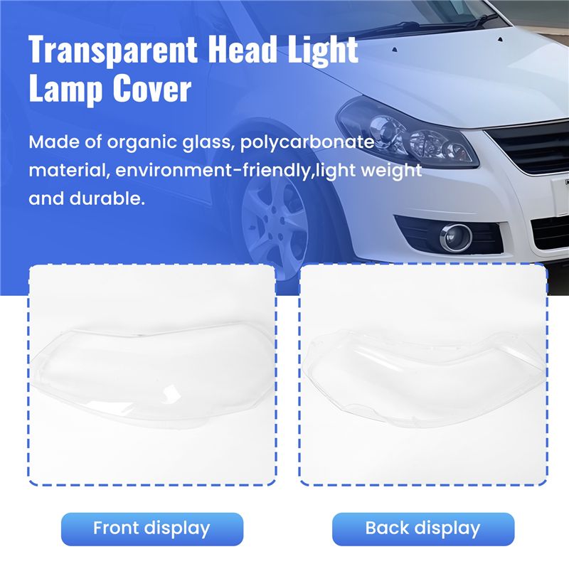 2PCS Headlight Cover Glass Shell Mask Hardening for SX4 06-16.
