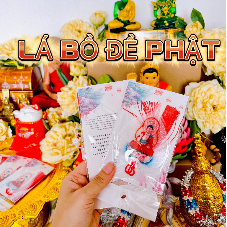 Lá Bồ Đề - Hình Bồ tát Vạn dặm Bình an