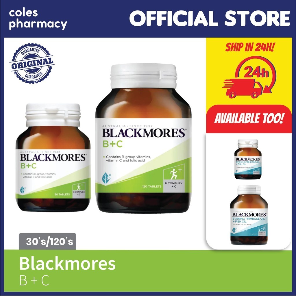 Blackmores Vitamin B + C 30's 120's (Exp 8/25) Lazada