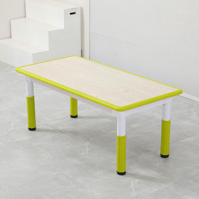 Kindergarten children's desk, height-adjustable learning table, rectangular plastic desk