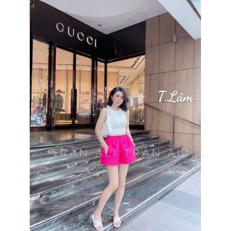 Quần short nữ phồng cạp chun co dãn