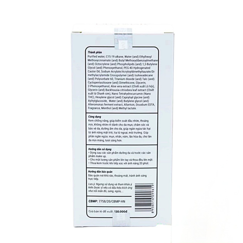 Kem chống nắng DECUMAR ADVANCED kiểm soát nhờn cho da mụn, ngừa mụn (Tuýt 50g)