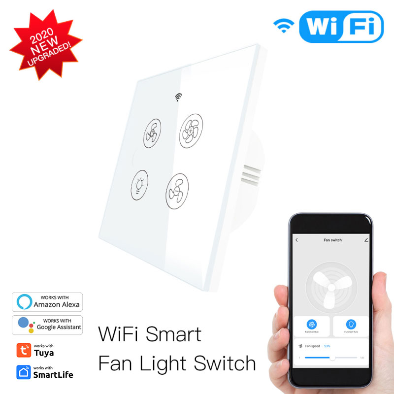 Aubess Smart Switch Smart Home Work With Alexa Google Home WiFi Switch  Smart Ceiling Fan Light Switch