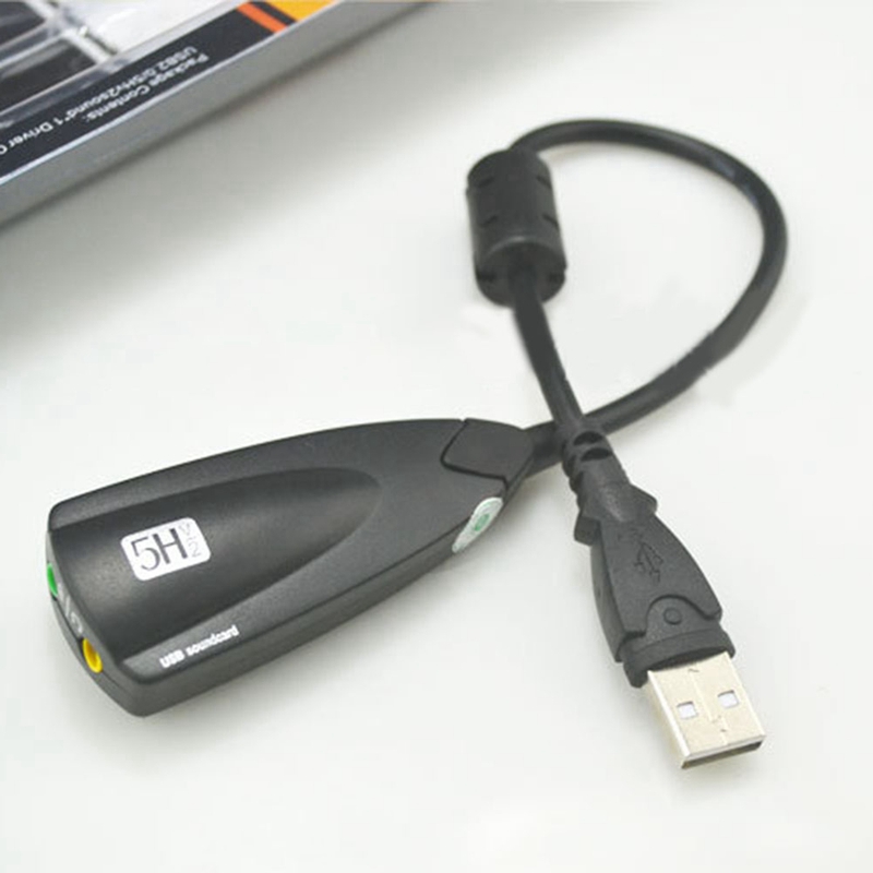 USB 7.1 Virtual Sound Card Adapter With Mic & Audio Ports For Headset, 5Hv2 Compatible