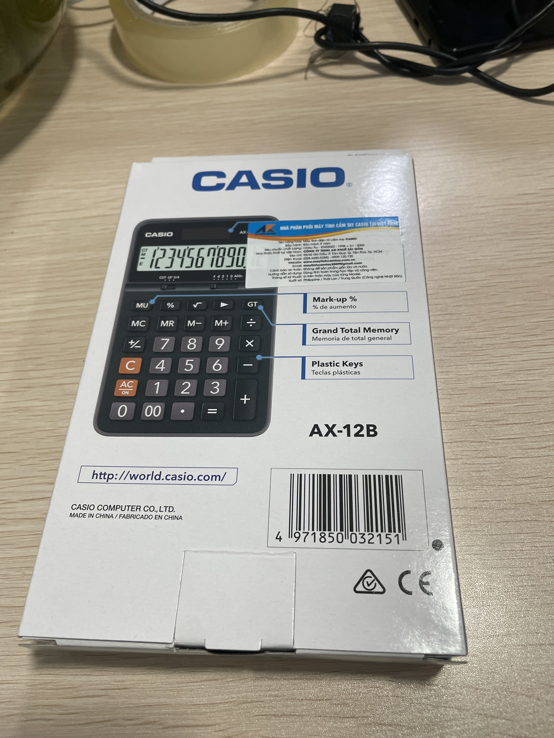 Máy Tính Casio AX-12B Chính Hãng Bảo Hành 5 Năm