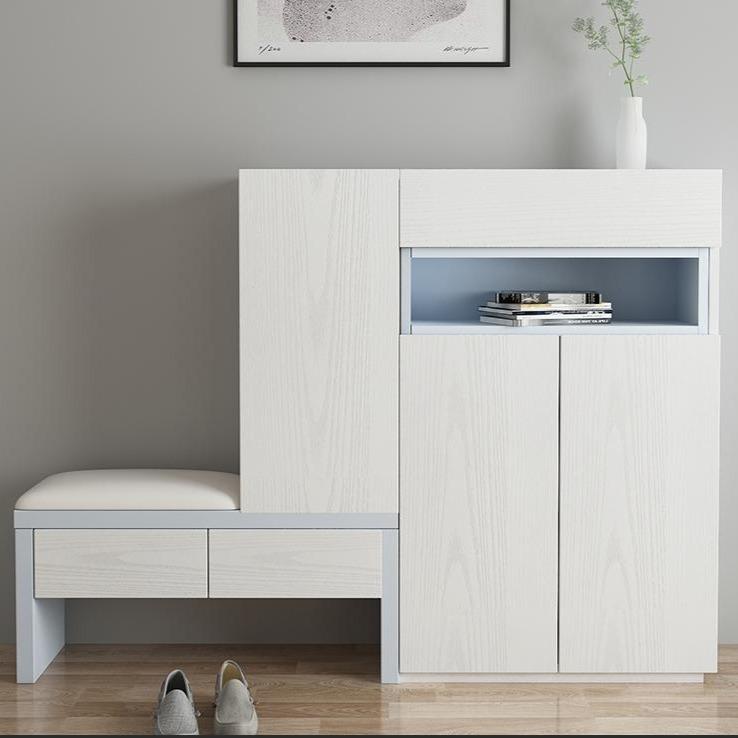 LaFloria®Kenzo Shoe With Bench/ Wood Shoe Organizer/ White Shoe