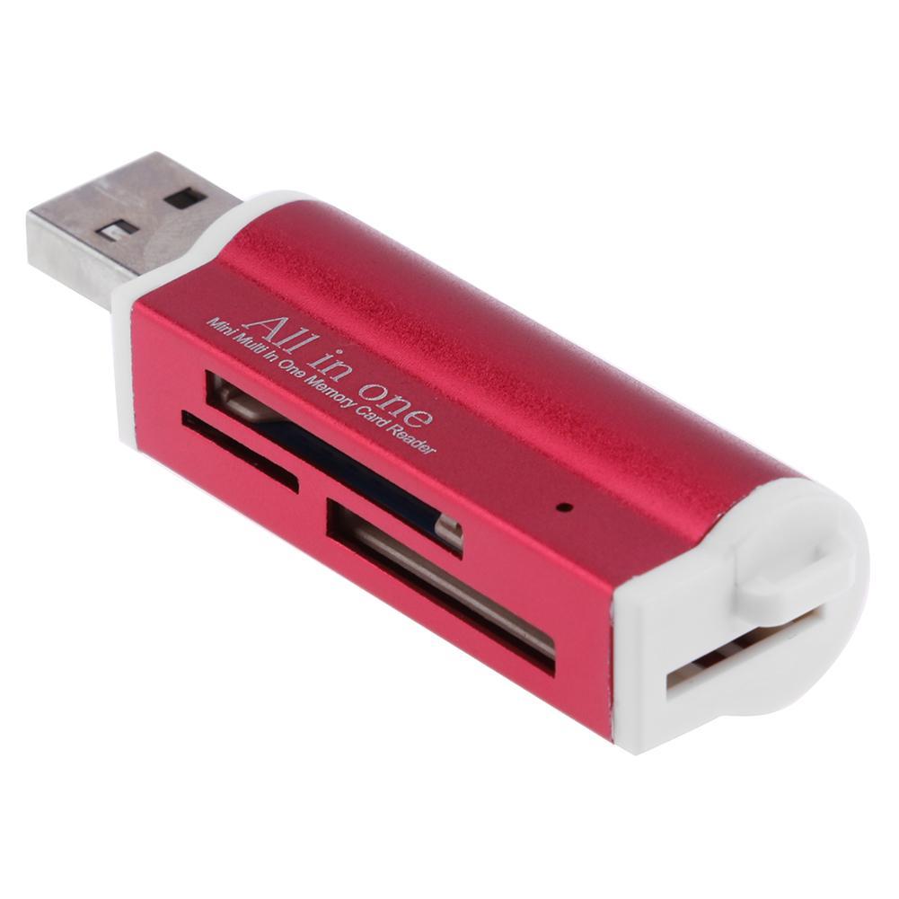 Đầu Đọc Thẻ Nhớ Đa Năng Hợp Kim Nhôm 4 Trong 1 USB2.0 Cho Thẻ SD/SDHC/Mini SD/MMC/TF