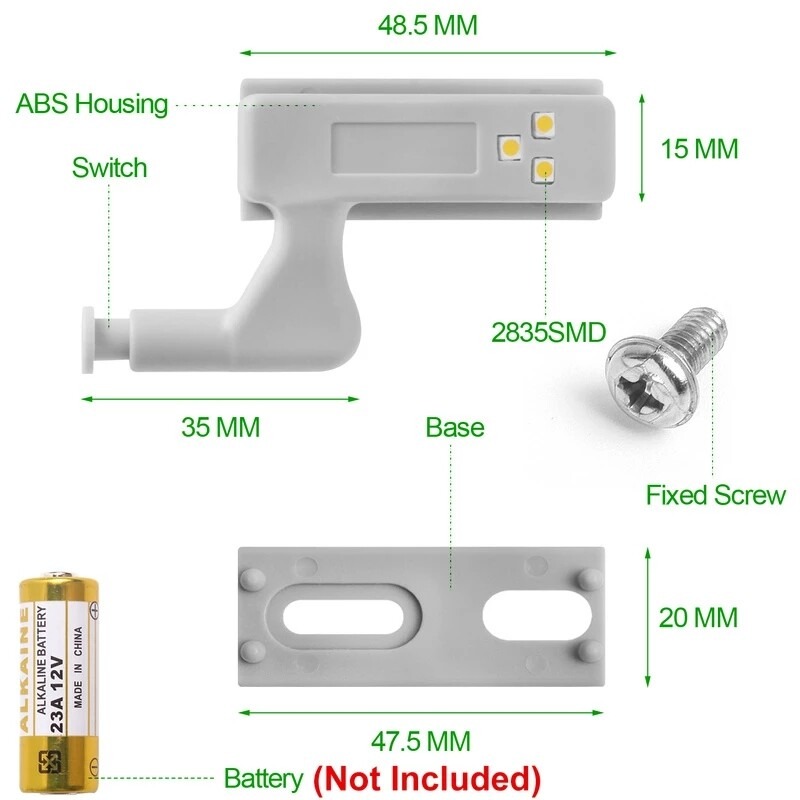 10PCS Universal LED Inner Hinge Lamp Cabinet Induction Light Wardrobe Cupboard Sensor Lights Bedroom Kitchen Closet Night Lamp