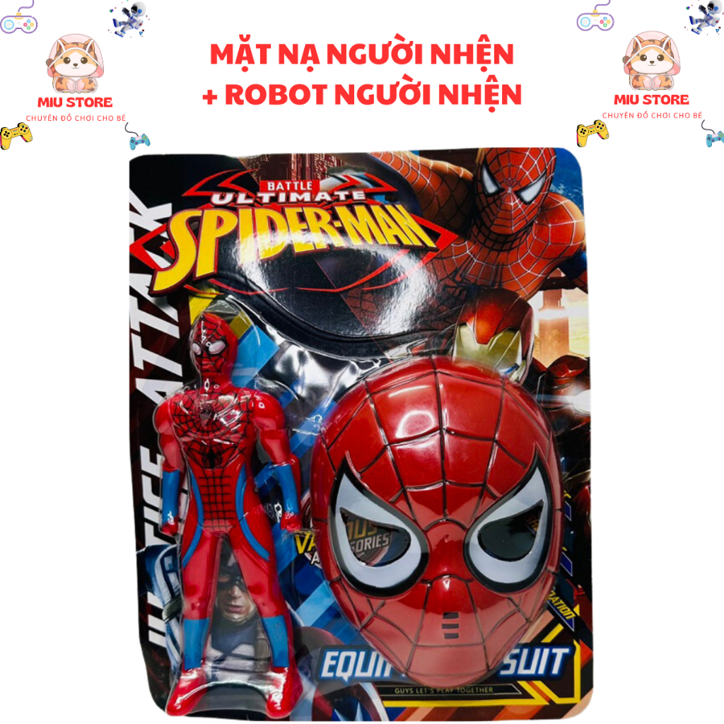 Đồ chơi Bộ mặt nạ siêu nhân nhện spiderman ( 1 mặt nạ và 1 spiderman)