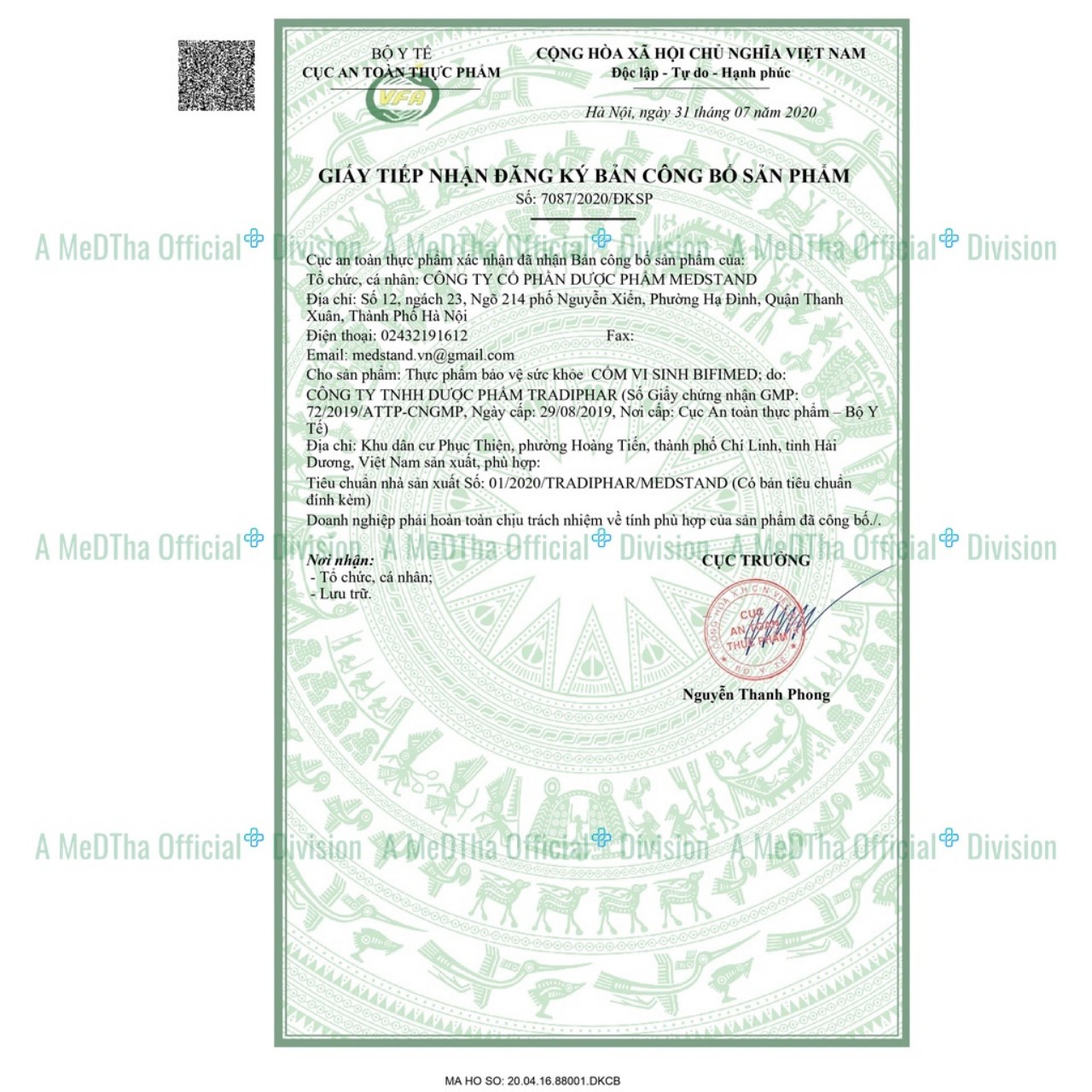 CỐM VI SINH BIFIMED, hộp 20 gói