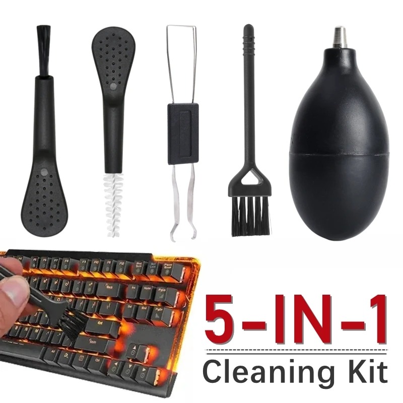 1 bộ bàn phím bàn chải làm sạch que nạy Bàn phím dụng cụ thổi bụi phổ quát khóa cơ cap trục Remover Tai nghe máy tính sạch Bộ đồ nghề điện