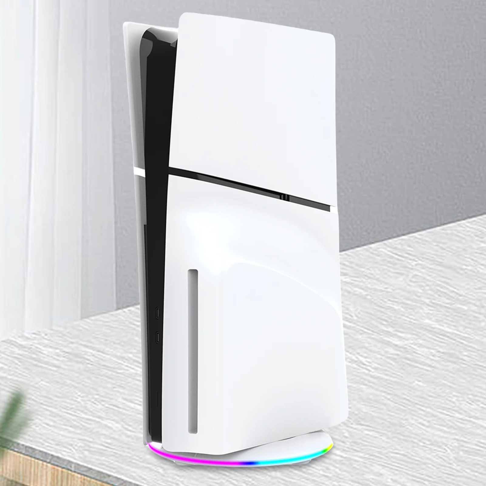 Gaming Console Vertical Stand Universal Design Vertical Stand Ps5 Slim Vertical Stand with Rgb Light Stable Base Stand for Gaming Console Easy Installation Universal Design
