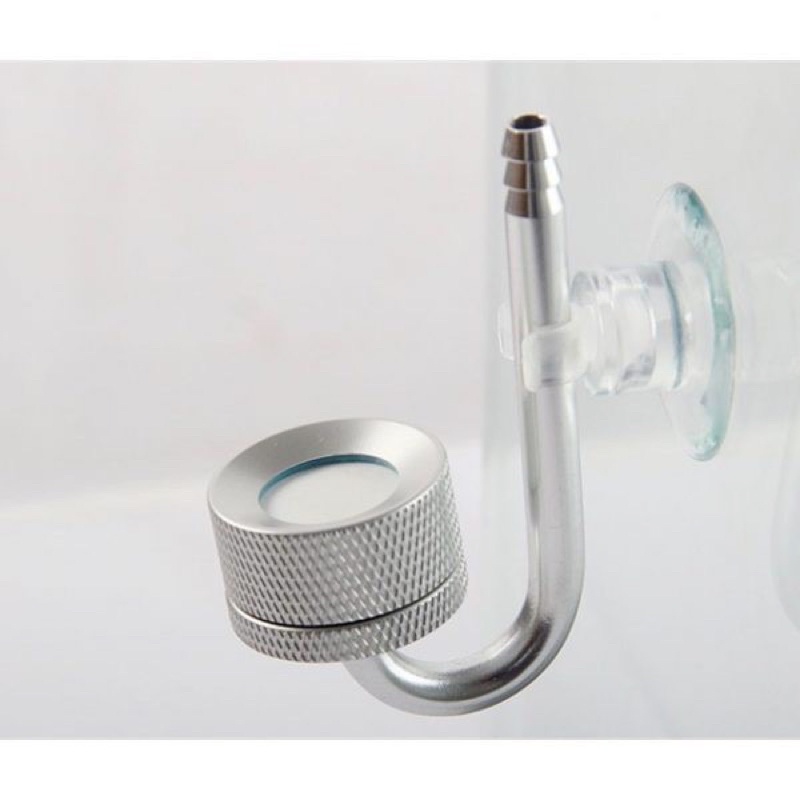Cốc sủi co2 inox mufan kèm nút hít . rain aqua