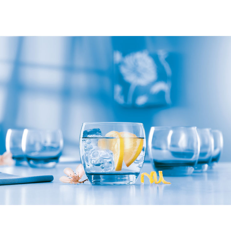 Bộ cốc (ly)  thủy tinh thấp Luminarc Salto Blue 6 chiếc J1584- 32cl
