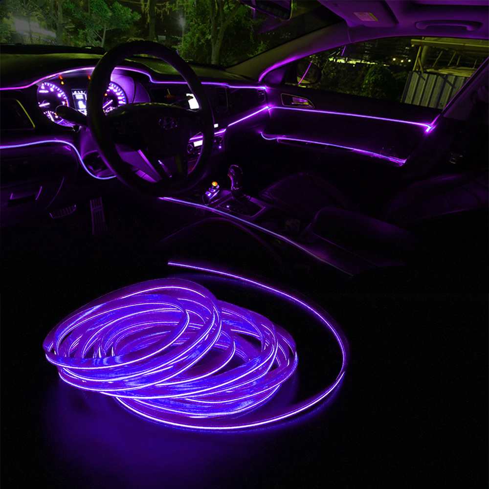 NEW 【Innovative design】1m/3m/5m Wire Led Strip Neon Light Car Interior ...