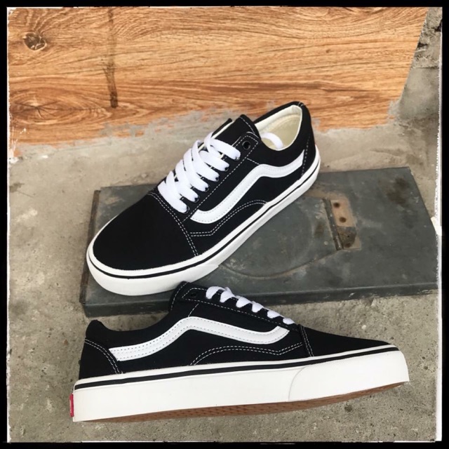 giày vans old skool đen sọc trắng