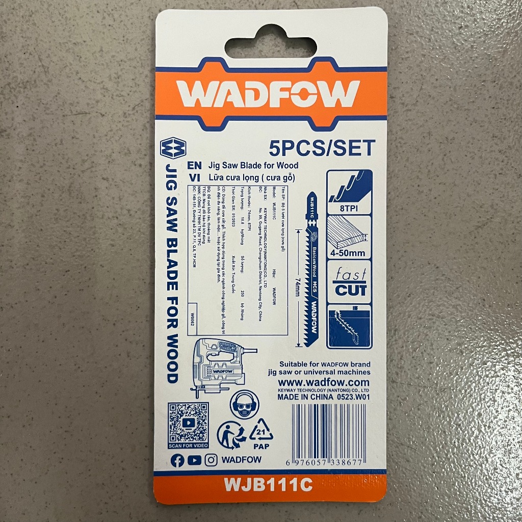 Bộ 5 lưỡi cưa lọng (cưa gỗ) WadFow WJB111C