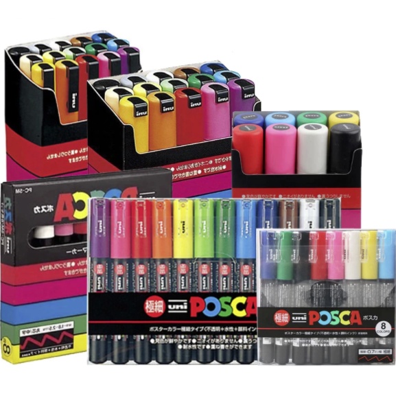 Set bút vẽ trên nhiều chất liệu Uni Posca Paint Marker