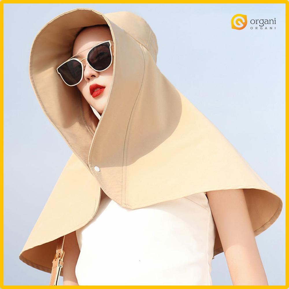 1x Sun Cap แบบพกพาคอป้องกันผ้าคลุมไหล่ดวงอาทิตย์หมวกปิดหน้าชาวประมงหมวกกับปุ่ม Snap Sun Surprise ของขวัญสำหรับแฟน