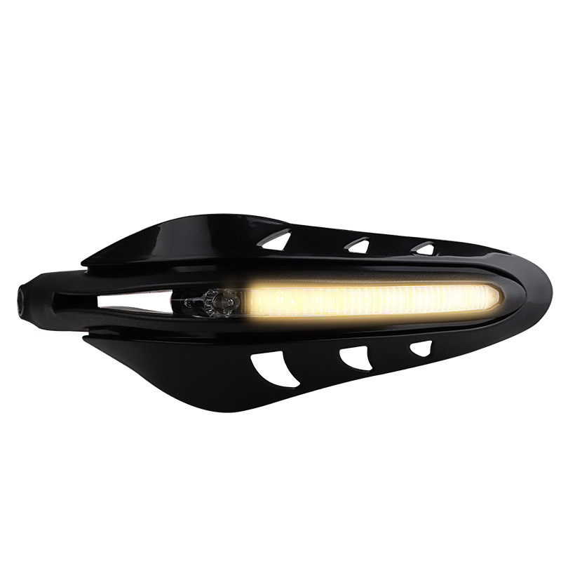 Off-road motorcycle hand guard with LED light, anti-fall protection, modified front handlebar windshield, rain protection
