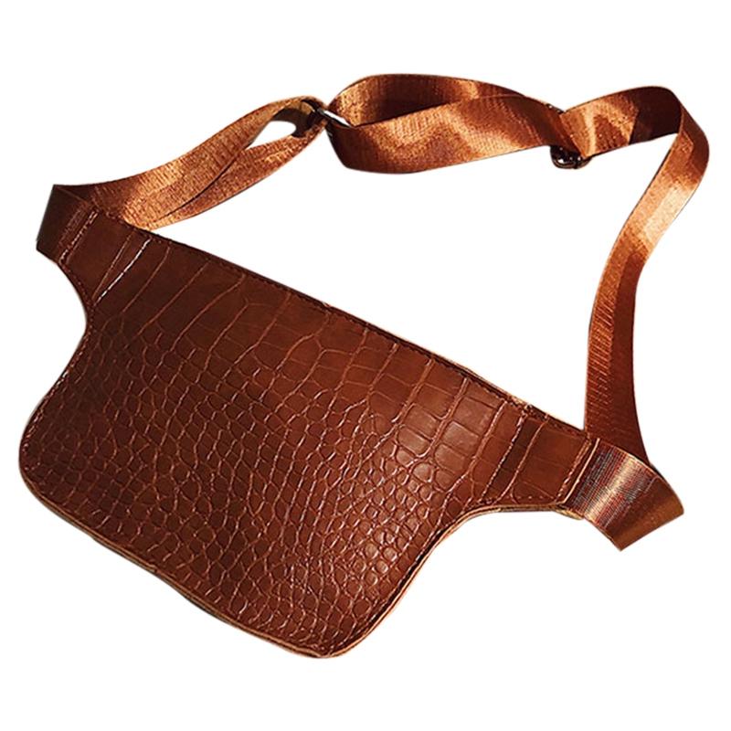 Fashion Men PU Leather Waist Fanny Chest Packs Shoulder Bag Crossbody Hiking Bag