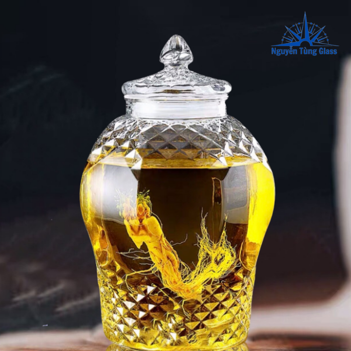 Bình Ngâm  Sâm Thủy Tinh 8833 15 Lít không Van