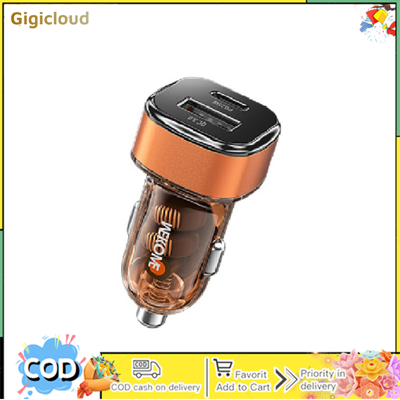 C45 usb car charger 43w usb a usb c port fast charging car charger adapter for smart phones laptops tablets