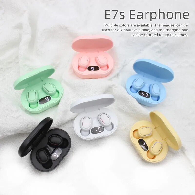 Original E7S TWS Bluetooth Headset Wireless Headset in-Ear Stereo Noise Reduction Sports Headset with Microphone Headset